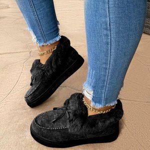 Cozette Cozy Moccasins Black